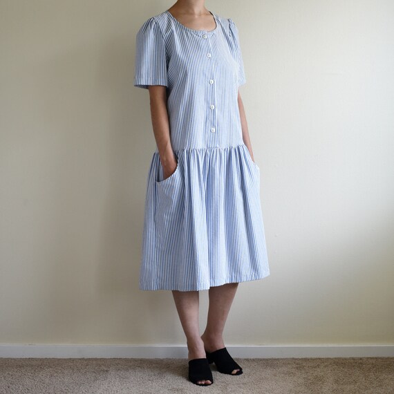 light blue seersucker dress