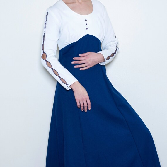 color block boho maxi dress with keyhole sleeves