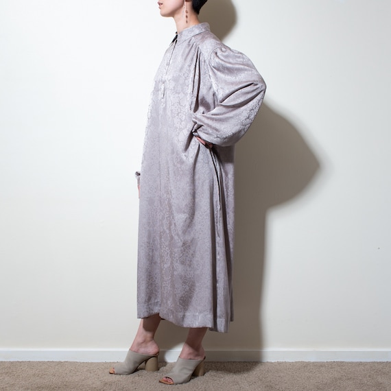 Grey beige spangle jacquard shirt dress with match