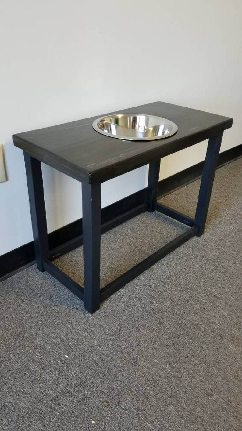 Pet food bowl stand. Elevated dog feeding table for Medium Single bowl feeding station Large or Extra Large dog Great Dane bowl stand