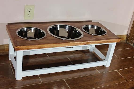 triple bowl dog feeder