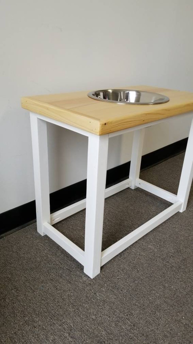 Pet food bowl stand. Elevated dog feeding table for Medium Single bowl feeding station Large or Extra Large dog Great Dane bowl stand