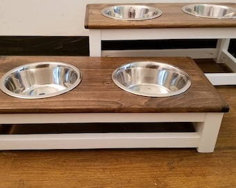 Comedero elevado para perros: Comedero de madera para perros medianos