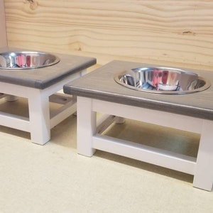 Extra Small elevated pet feeder for small size dog or a cat. Pet feeding station, Elevated dog bowls, Cat feeder.  Dog food stand. Cat bowl