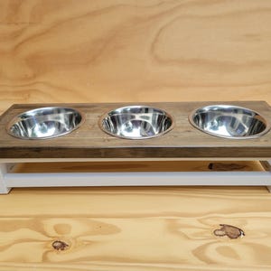 Mangiatoia rialzata per cani: piccola stazione di alimentazione per animali domestici con tripla ciotola