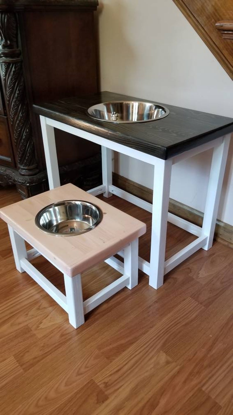 Pet food bowl stand. Elevated dog feeding table for Medium Single bowl feeding station Large or Extra Large dog Great Dane bowl stand