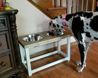 Soporte elevado para comederos de perros grandes o extra grandes. Comedero doble elevado para perros de razas grandes.