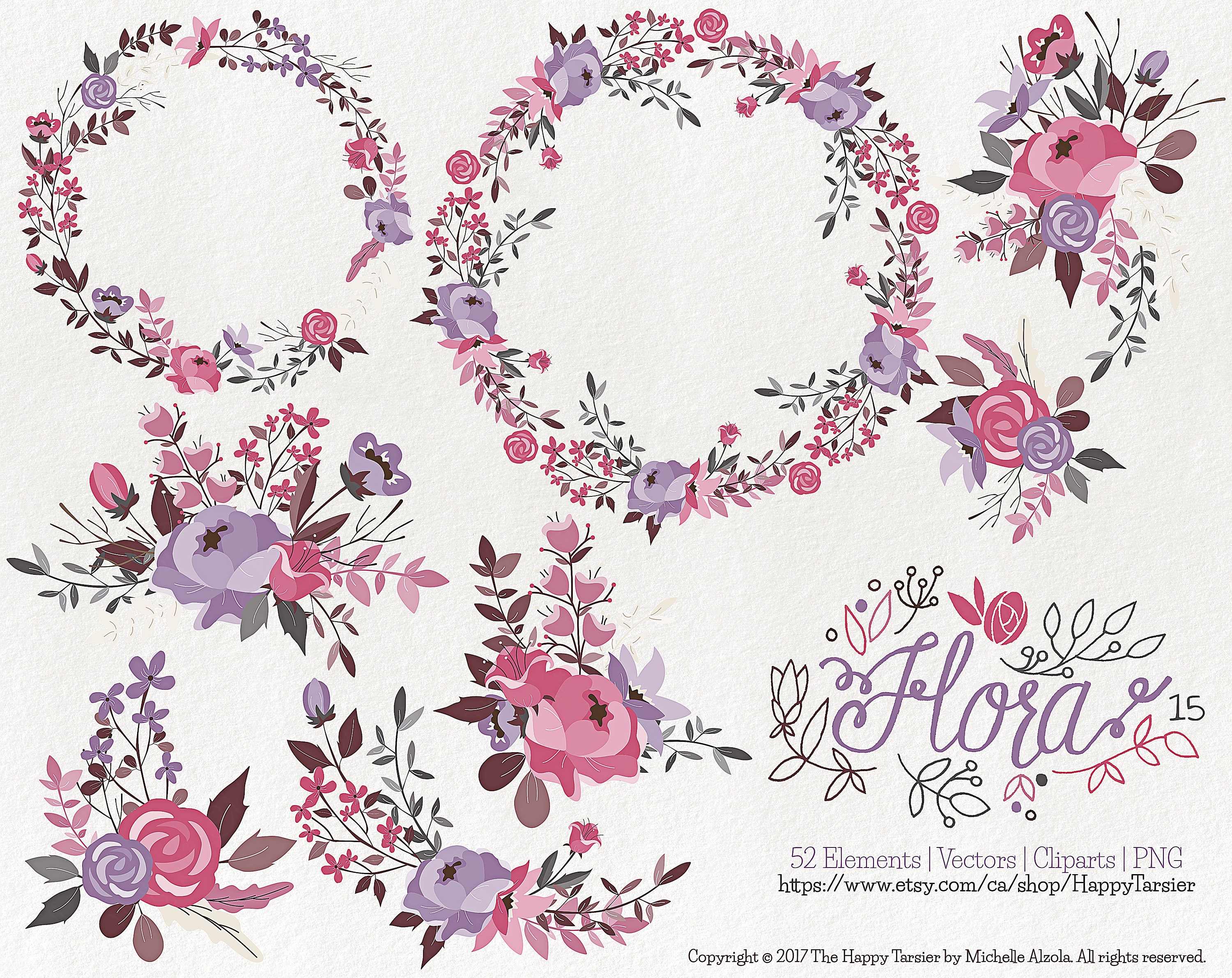 Flowers Clipart Flora 15 Flowers Floral Vector Graphics Etsy Flowers Clipart Flora 15 Flowers Floral Vector Graphics Etsy
