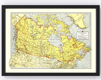Canada Map 1943, Vintage Canada Map, Old Canada Art, Wall Art Gift for Canada History Lovers Retro Decor