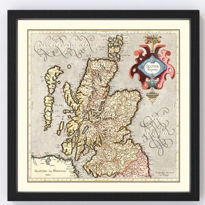 Scotland Map 1623, Vintage Scotland Map, Old Scotland Art, Wall Art Gift for Scotland History Lovers Retro Decor