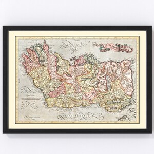 Ireland Map 1623, Vintage Ireland Map, Old Ireland Art, Wall Art Gift for Ireland History Lovers Retro Decor