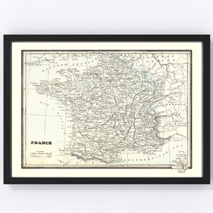 France Map 1893, Vintage France Map, Old France Art, Wall Art Gift for France History Lovers Retro Decor