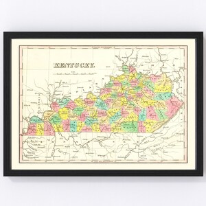 Tennessee Map 1831, Vintage Tennessee Map, Old Tennessee Art, Wall Art Gift for Tennessee History Lovers Retro Decor