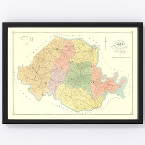 Chesterfield County VA Map 1888 - Old Map of Chesterfield Virginia Art ...