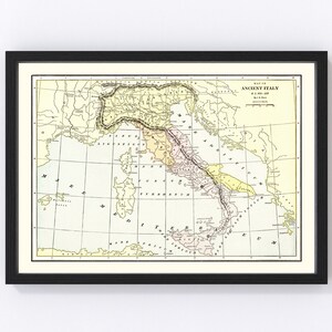 Italy Map 1901, Vintage Italy Map, Old Italy Art, Wall Art Gift for Italy History Lovers Retro Decor