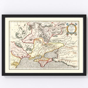 Ukraine, Russia Map 1623, Vintage Ukraine, Russia Map, Old Ukraine, Russia Art, Wall Art Gift for Ukraine, Russia History Lovers Retro Decor