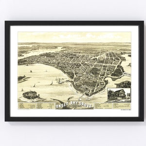 Wareham Map 1885, Vintage Wareham Map, Old Wareham Massachusetts Art, Wall Art Gift for Wareham History Lovers Retro Decor