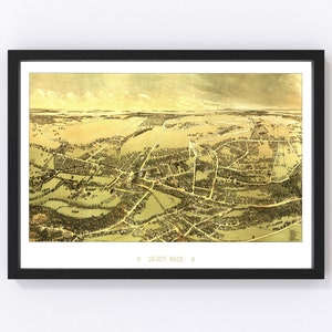 Quincy Map 1878, Vintage Quincy Map, Old Quincy Massachusetts Art, Wall Art Gift for Quincy History Lovers Retro Decor