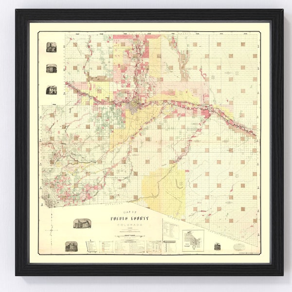 Pueblo County Map Print Etsy