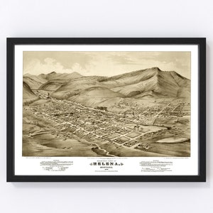 Helena Map 1875, Vintage Helena Map, Old Helena Montana Art, Wall Art Gift for Helena History Lovers Retro Decor