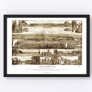 Olympia Map 1903, Vintage Olympia Map, Old Olympia Washington Art, Wall Art Gift for Olympia History Lovers Retro Decor