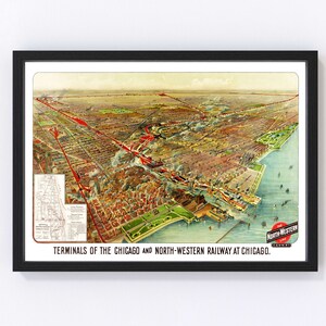 Chicago Map 1902, Vintage Chicago Map, Old Chicago Illinois Art, Wall Art Gift for Chicago History Lovers Retro Decor