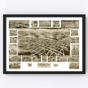 Berlin Map 1905, Vintage Berlin Map, Old Berlin Pennsylvania Art, Wall Art Gift for Berlin History Lovers Retro Decor