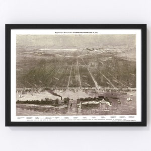Philadelphia Map 1876, Vintage Philadelphia Map, Old Philadelphia Pennsylvania Art, Wall Art Gift for Philadelphia History Lovers Retro Deco