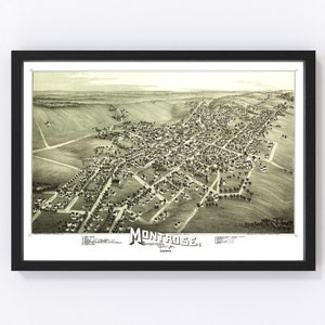 Montrose Map 1890, Vintage Montrose Map, Old Montrose Pennsylvania Art, Wall Art Gift for Montrose History Lovers Retro Decor