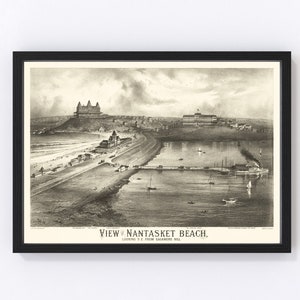 Nantasket Beach Map 1879, Vintage Nantasket Beach Map, Old Nantasket Beach Massachusetts Art, Wall Art Gift for Nantasket Beach History Love