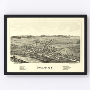 Poland Map 1890, Vintage Poland Map, Old Poland New York Art, Wall Art Gift for Poland History Lovers Retro Decor