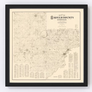 Carver County Minnesota Map 1880 - Old Map of Carver County Minnesota ...