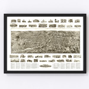 Torrington Map 1907, Vintage Torrington Map, Old Torrington Connecticut Art, Wall Art Gift for Torrington History Lovers Retro Decor