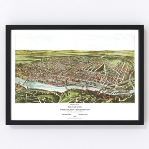 Philadelphia Map 1907, Vintage Philadelphia Map, Old Philadelphia Pennsylvania Art, Wall Art Gift for Philadelphia History Lovers Retro Deco