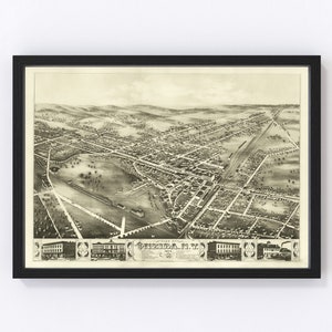 Oneida Map 1874, Vintage Oneida Map, Old Oneida New York Art, Wall Art Gift for Oneida History Lovers Retro Decor