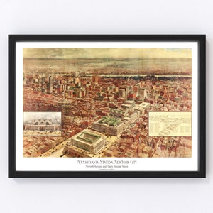 New York City Map 1910, Vintage New York City Map, Old New York City New York Art, Wall Art Gift for New York City History Lovers Retro Deco