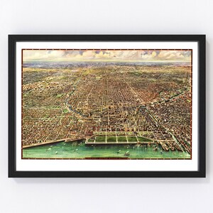 Chicago Map 1916, Vintage Chicago Map, Old Chicago Illinois Art, Wall Art Gift for Chicago History Lovers Retro Decor