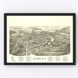 Le Roy Map 1892, Vintage Le Roy Map, Old Le Roy New York Art, Wall Art Gift for Le Roy History Lovers Retro Decor