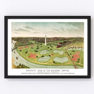 Washington Map 1892, Vintage Washington Map, Old Washington DC Art, Wall Art Gift for Washington History Lovers Retro Decor