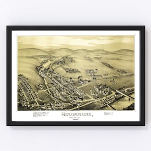 Birdsboro Map 1890, Vintage Birdsboro Map, Old Birdsboro Pennsylvania Art, Wall Art Gift for Birdsboro History Lovers Retro Decor