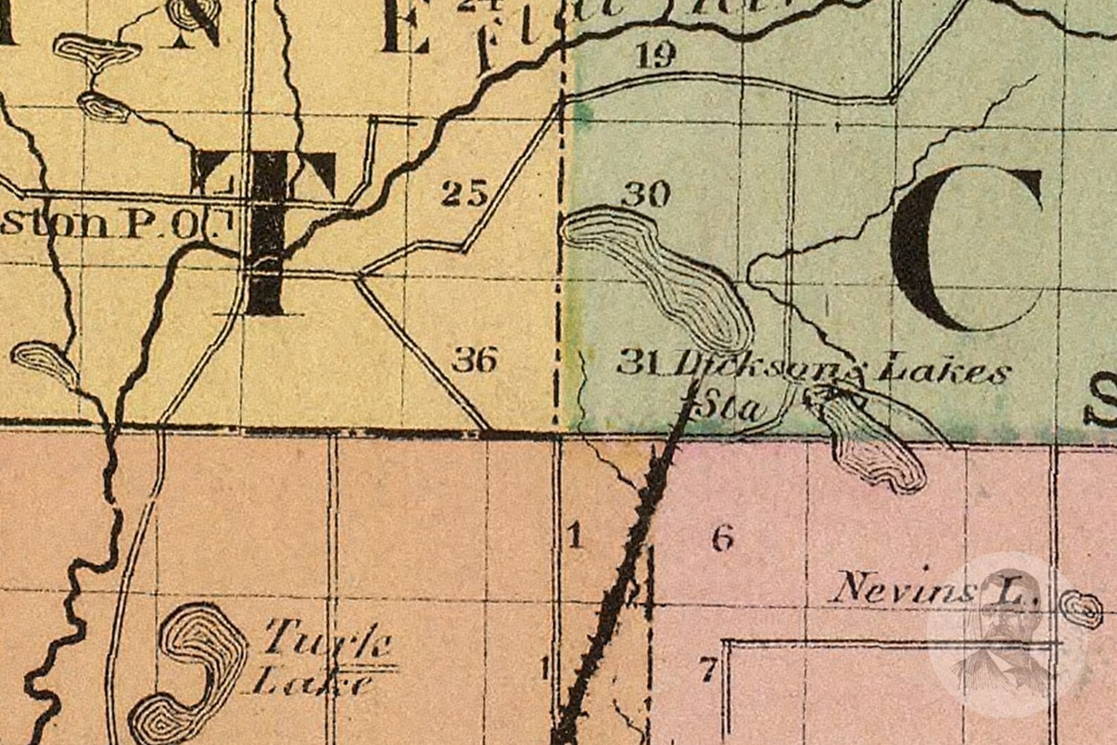 Vintage Montcalm County MI Map 1873 Old Michigan Map Etsy