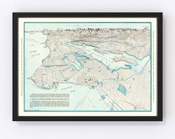 Seattle Map 1925, Vintage Seattle Map, Old Seattle Washington Art, Wall Art Gift for Seattle History Lovers Retro Decor