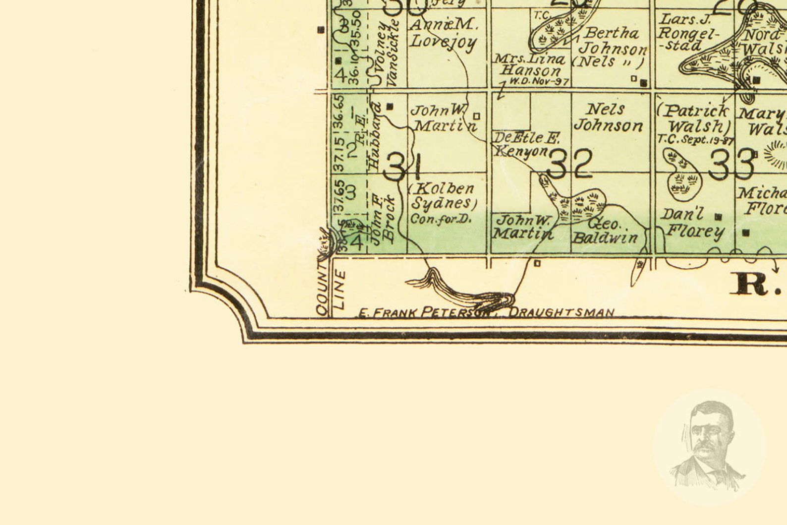 Vintage Codington County Map 1898 Old Map of Codington Etsy