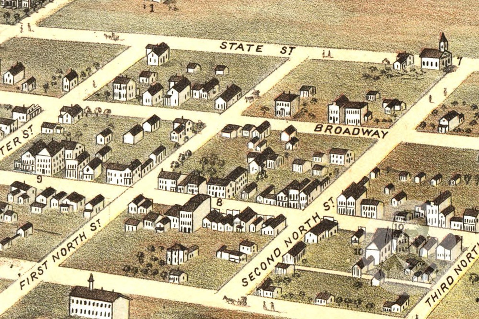 Vintage New Ulm Map 1870 Old Map of New Ulm Minnesota Etsy