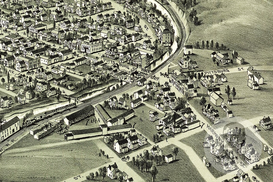 Vintage Evans City Map 1900 Old Map of Evans City Etsy