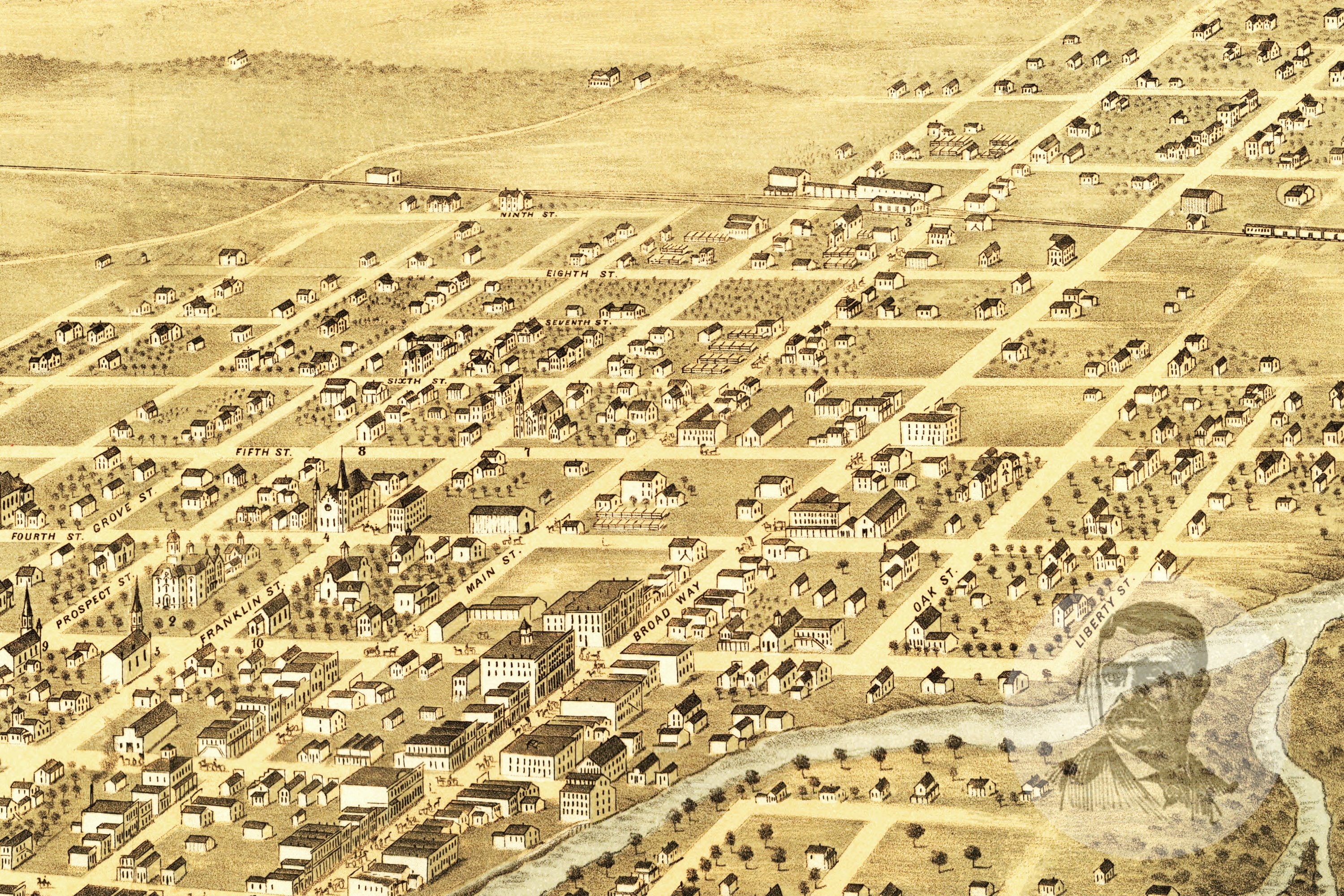 Vintage Rochester Map 1869 Old Map of Rochester Minnesota Etsy