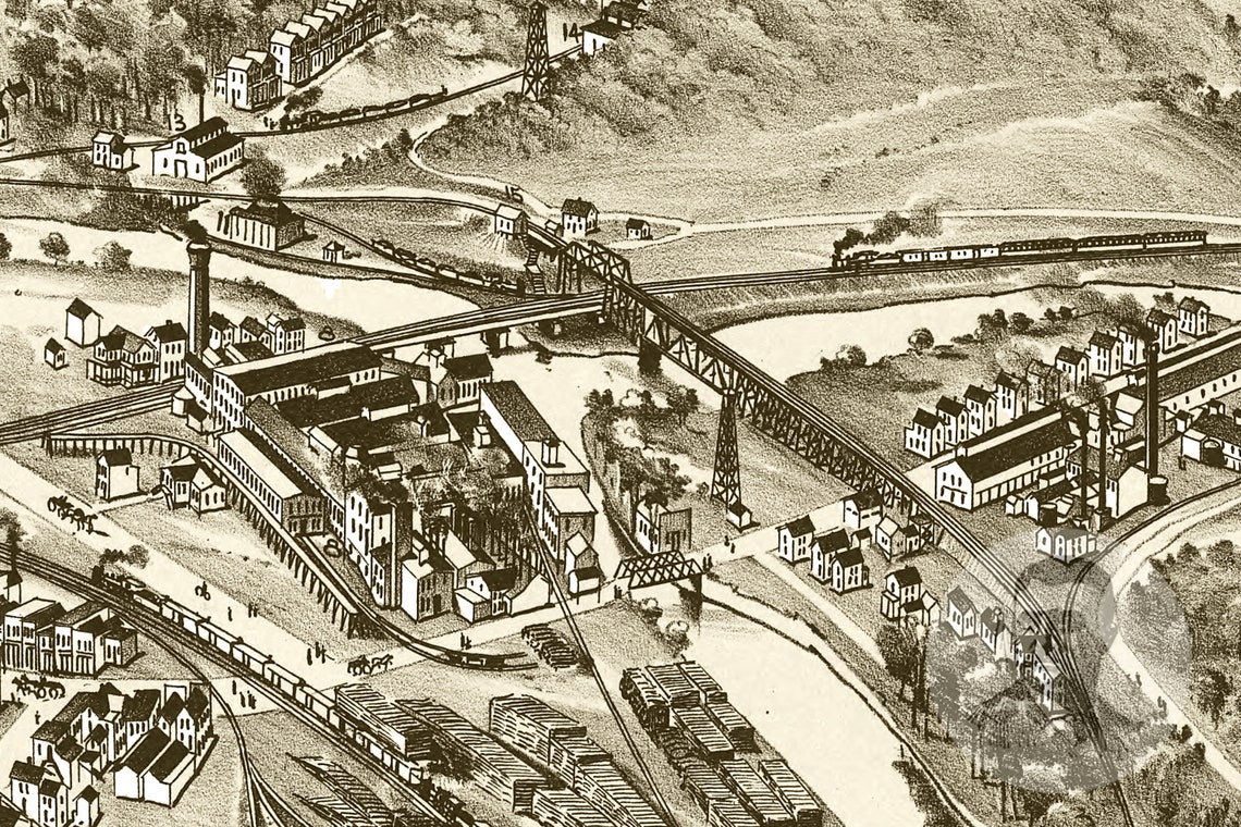 Vintage Johnsonburg Map 1895 Old Map of Johnsonburg Etsy