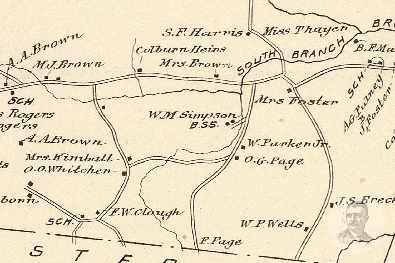 Vintage Wentworth Map from 1892 Old New Hampshire Map Etsy