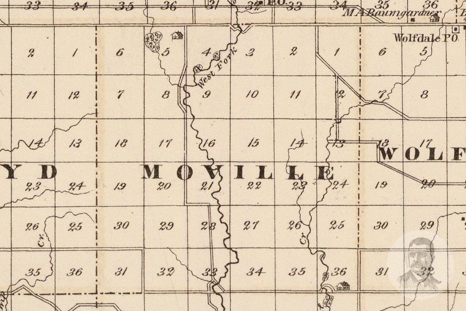 Vintage Woodbury County IA Map 1875 Old Iowa Map Historical Etsy