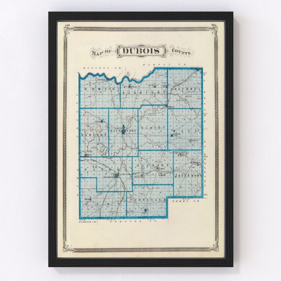 Dubois County Plat Map Dubois County Indiana Vintage Map From 1876 Old County Map | Etsy